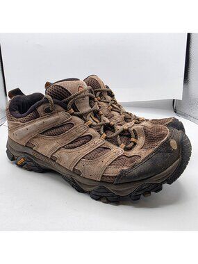 Merrell Moab 3 Mens Size 9.5 Brown Hiking Shoes Vibram Soles Camping Outdoors